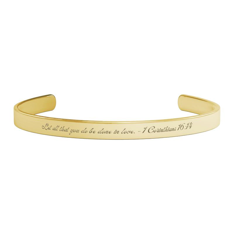 1 Corinthians 16:14 Cuff Daily Bible Bracelet Verse