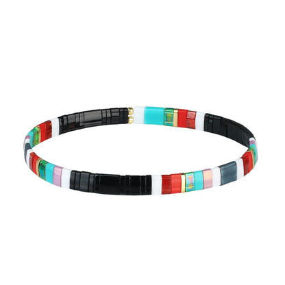 KELITCH Bracelets Colorful Miyuki Tila Beads Single Strand Stretchable Bracelets