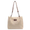 Retro Large Capacity Shoulder Bag Casual Simple Portable Shopper Tote Bag Corduroy Solid Commuter Zipper Women'S Handbag