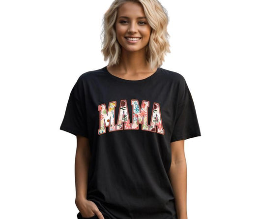Floral Mama Pink Print Comfort Colors T-Shirt