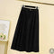 Women's Corduroy Midi A-Line Skirt Oversized Elastic Waist